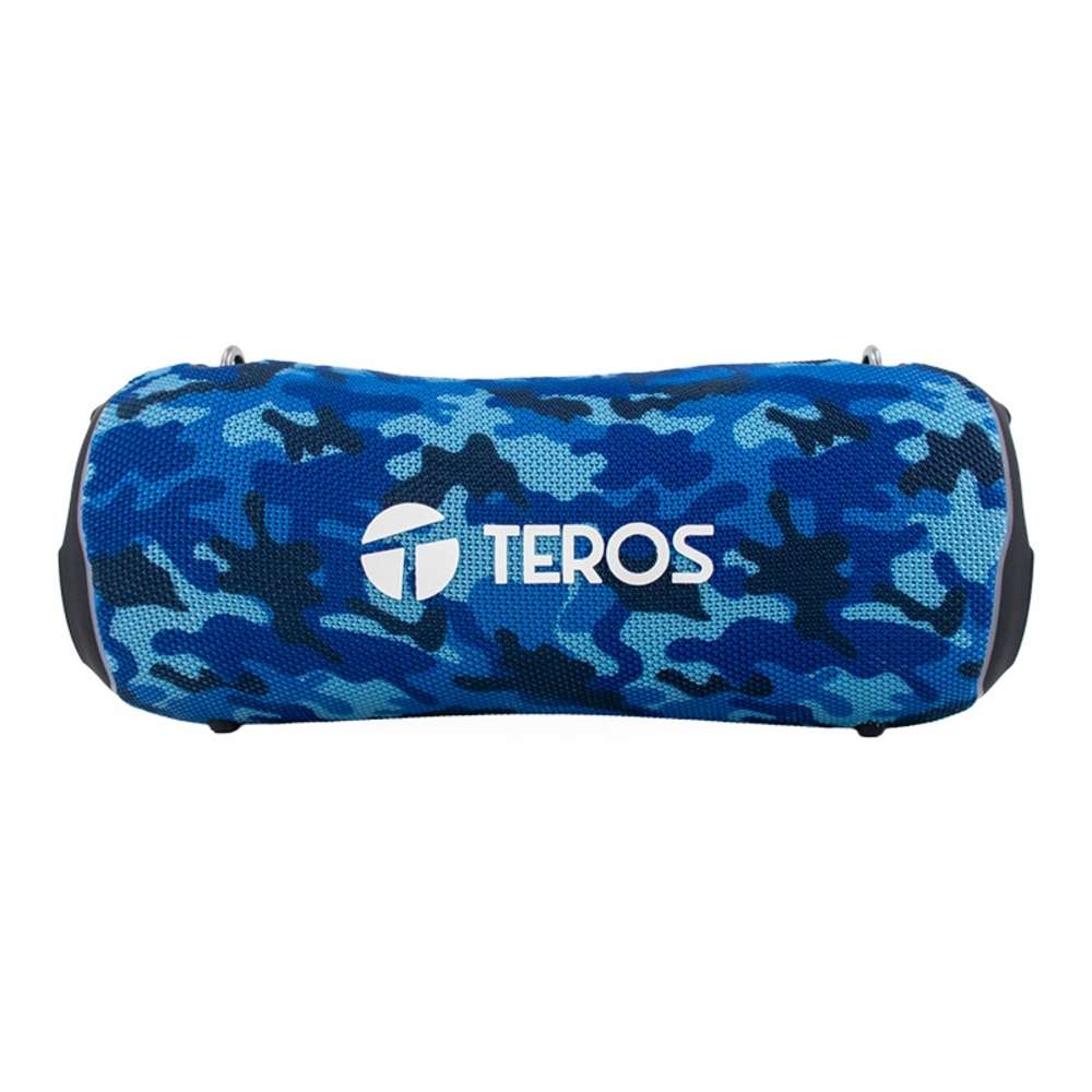 Parlante TEROS Ultra TE-6046BM, BT 5.3, RGB, TWS, color azul militar camuflado