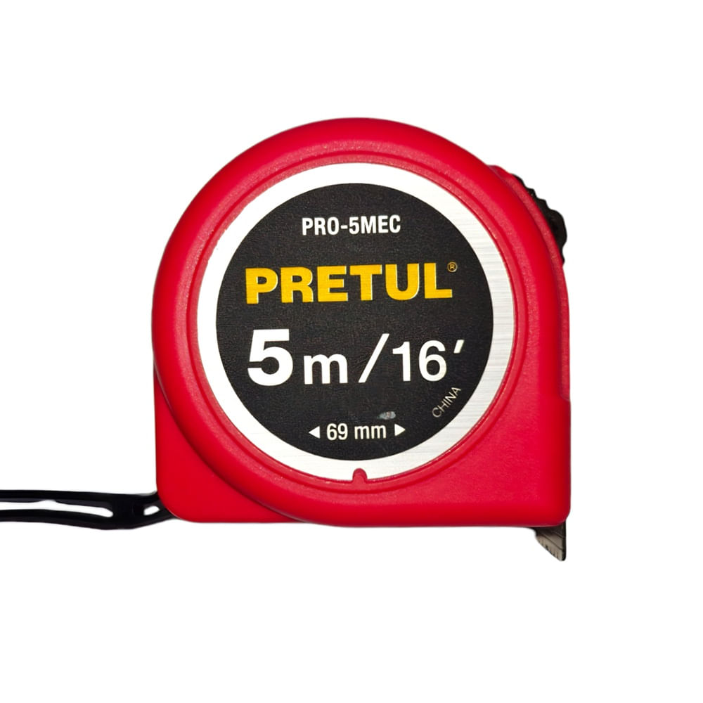 Wincha Cinta Métrica 5 Metros Rojo PRETUL