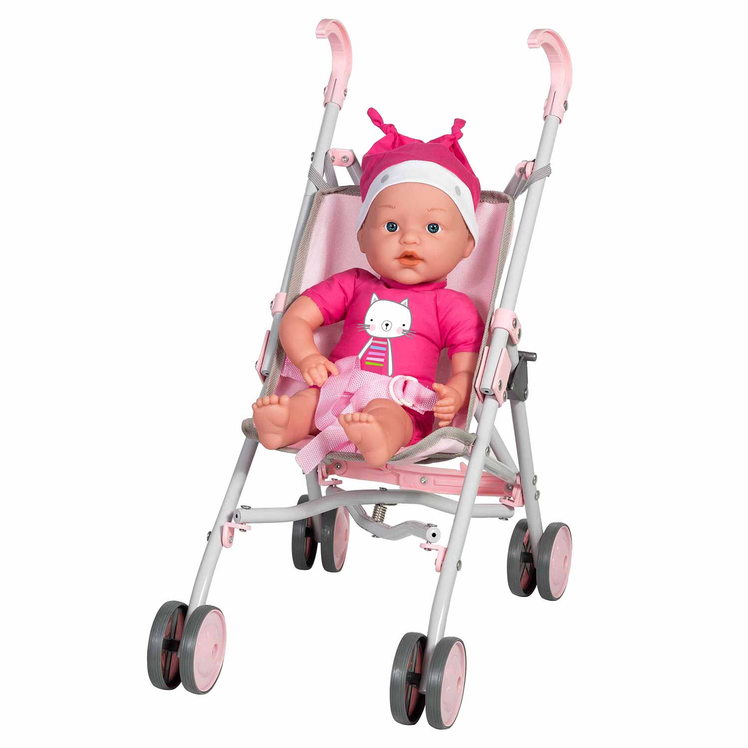 Muñeca Loko Toys Cuerpo Suave Con Cochecito 37 Cm