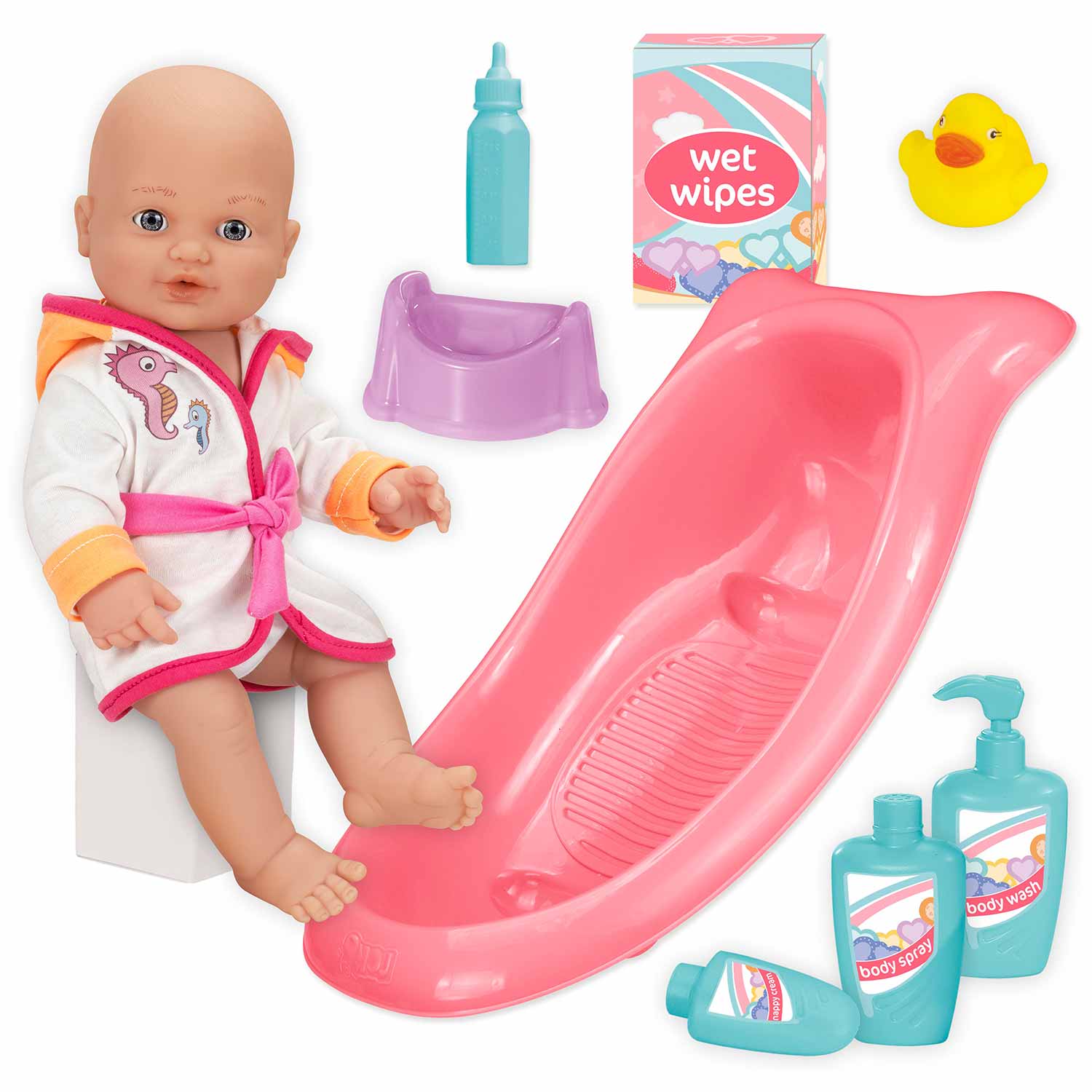 Muñeca Loko Toys Drink & Wet Set De Baño 40 Cm