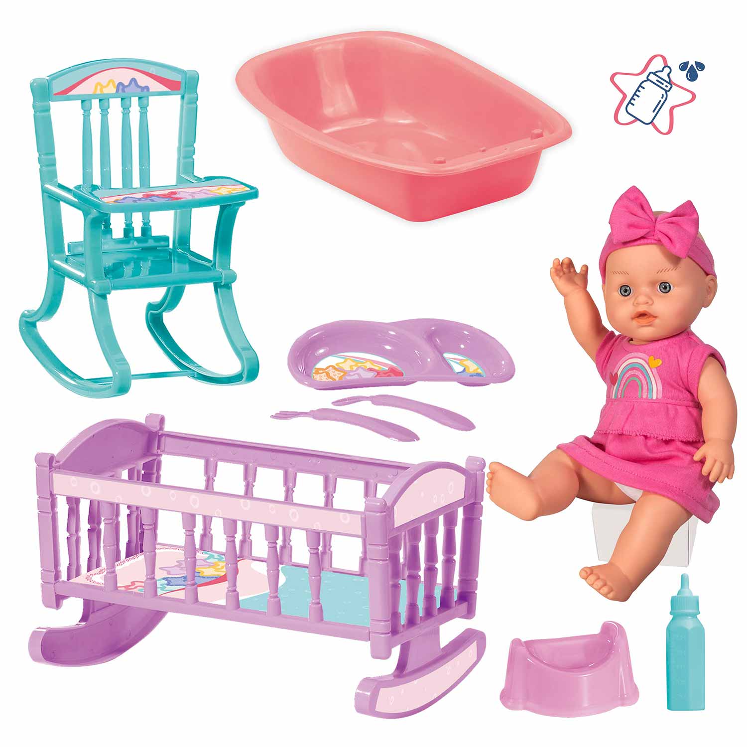 Muñeca Loko Toys Travel Around Con 4 Sets 30 Cm