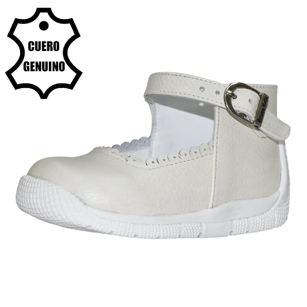 Zapato Pibe para Niña Bruno Kids de Cuero Blanco P