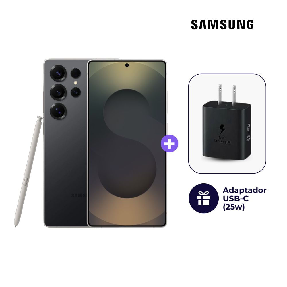 Celular Samsung Galaxy S25 Ultra 512GB 12GB Ram Color Negro Titanio + Cargador Samsung de 25W