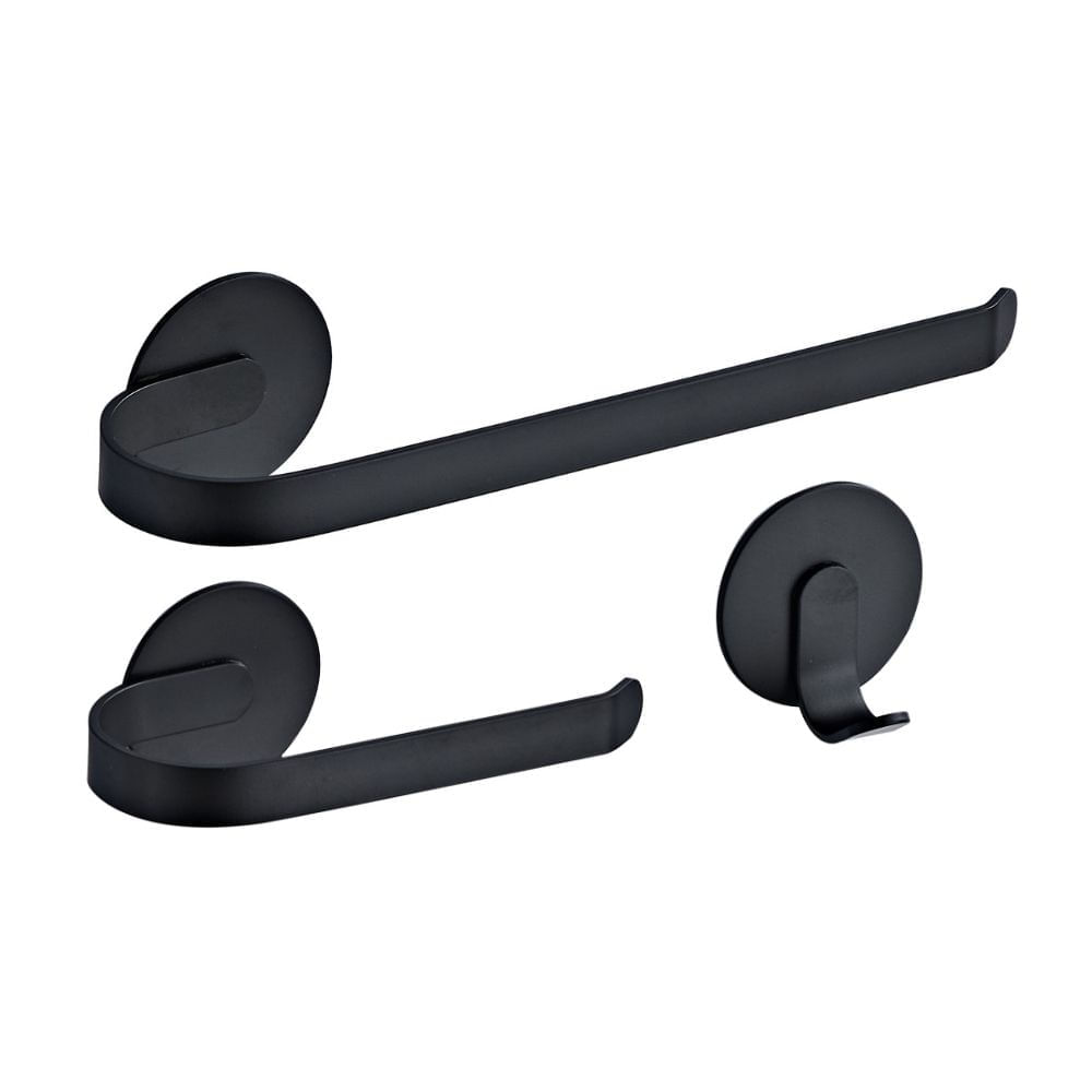 Set de Accesorios de Baño Orange 3 Piezas Solution Negro Mate