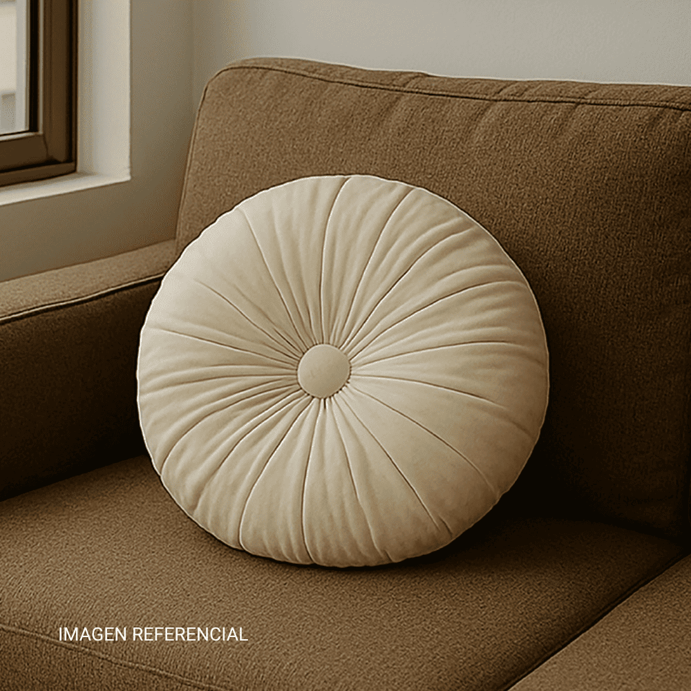 Cojín Redondo de Poliéster Orange Beige 40 cm