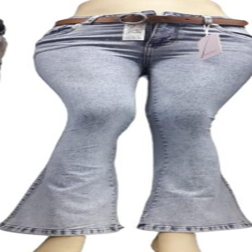 PANTALON JEAN FLARE CELESTE AGUA