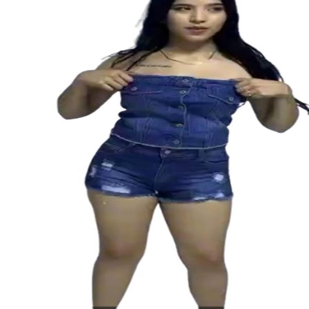 short  jean rasgado para mujer