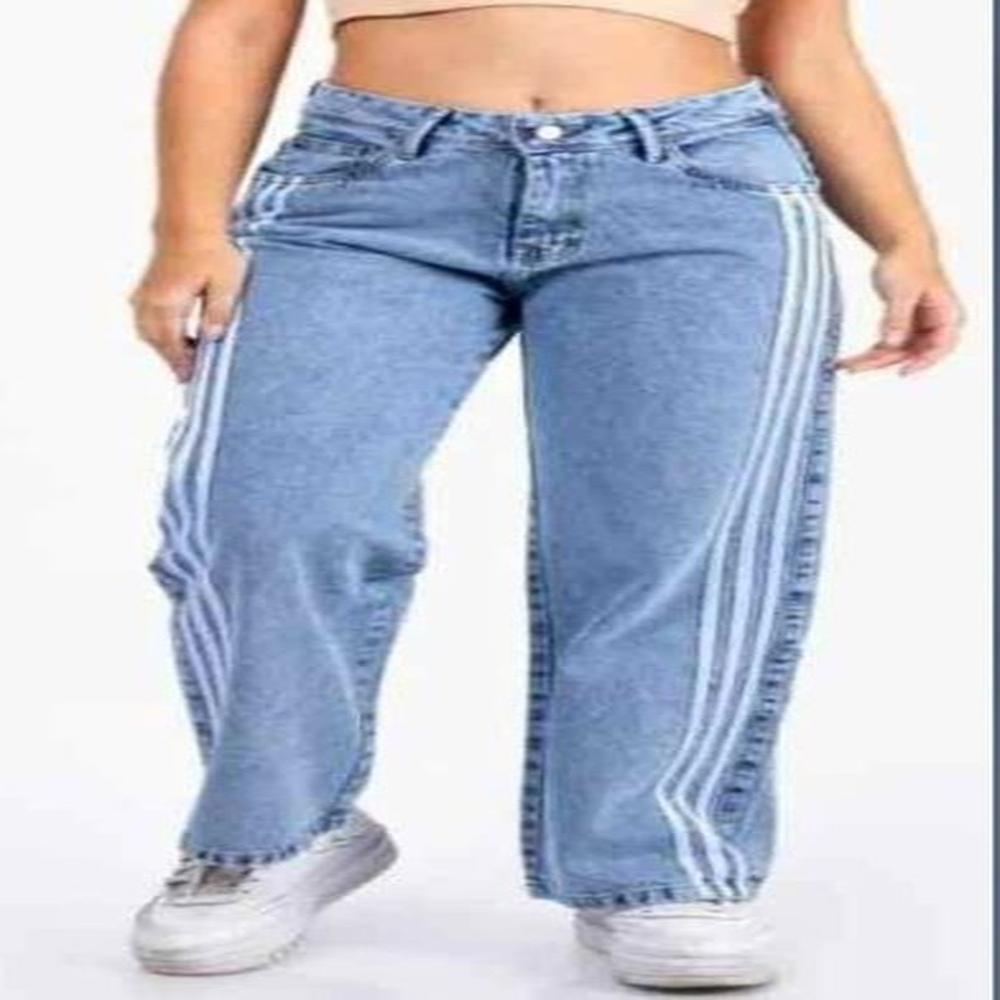 PANTALON BAGGY JEAN CON RAYAS