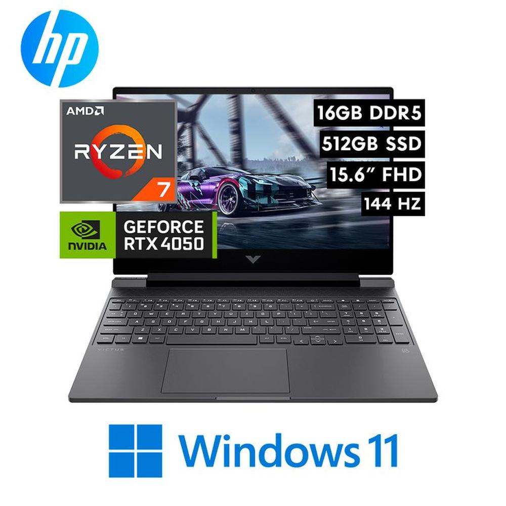 Laptop Gaming HP Victus 15-FB3093DX - AMD RYZEN 7 7445HS 16GB 512GB RTX 4050 6GB 15.6? FHD 144Hz W11
