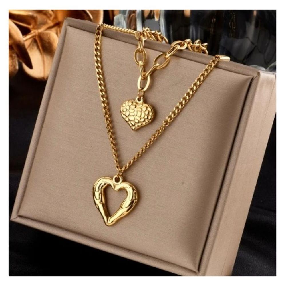 Collar corazón de acero - 2 pliegues