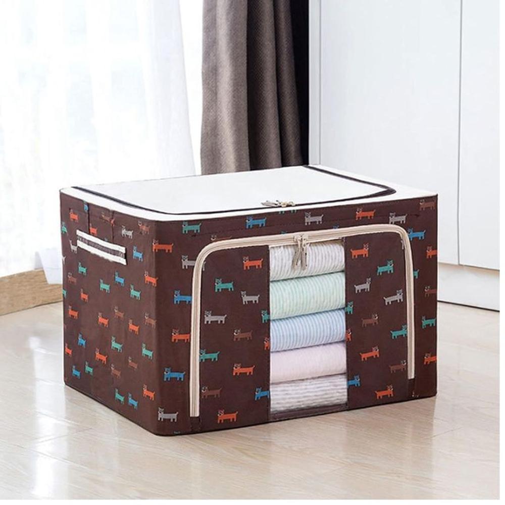 Caja de Almacenamiento Multifuncional Plegable 66 Litros Marron