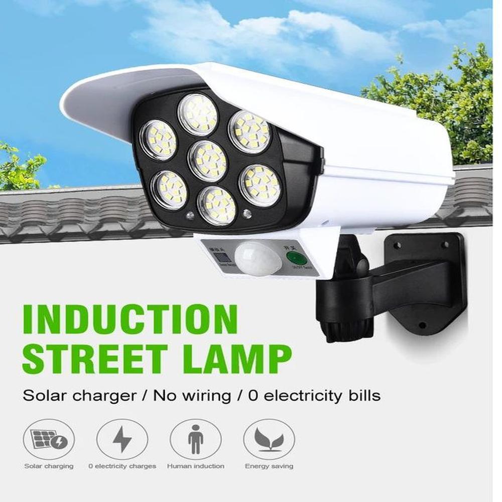 Lampara Solar Led Tipo Cámara De Seguridad Con Sensor Movimiento