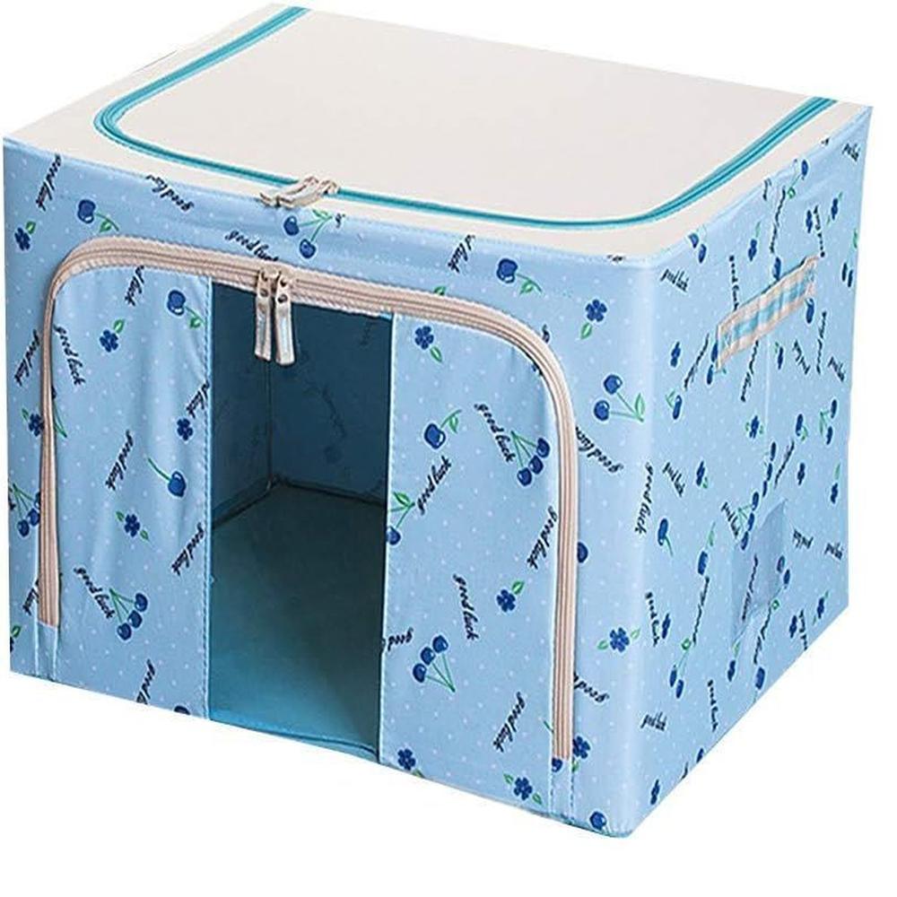 Caja de Almacenamiento Multifuncional Plegable 66 Litros Celeste
