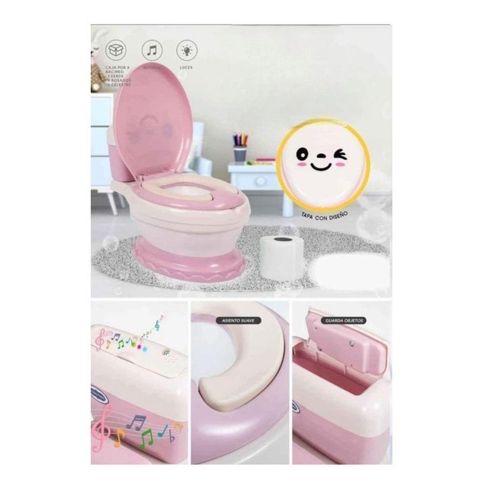 Inodoro Bacin de Entrenamiento Musical Color Rosado