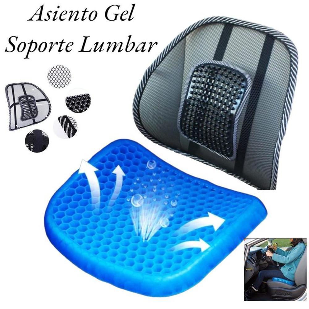 Asiento cojin gel ortopedico y Soporte Lumbar