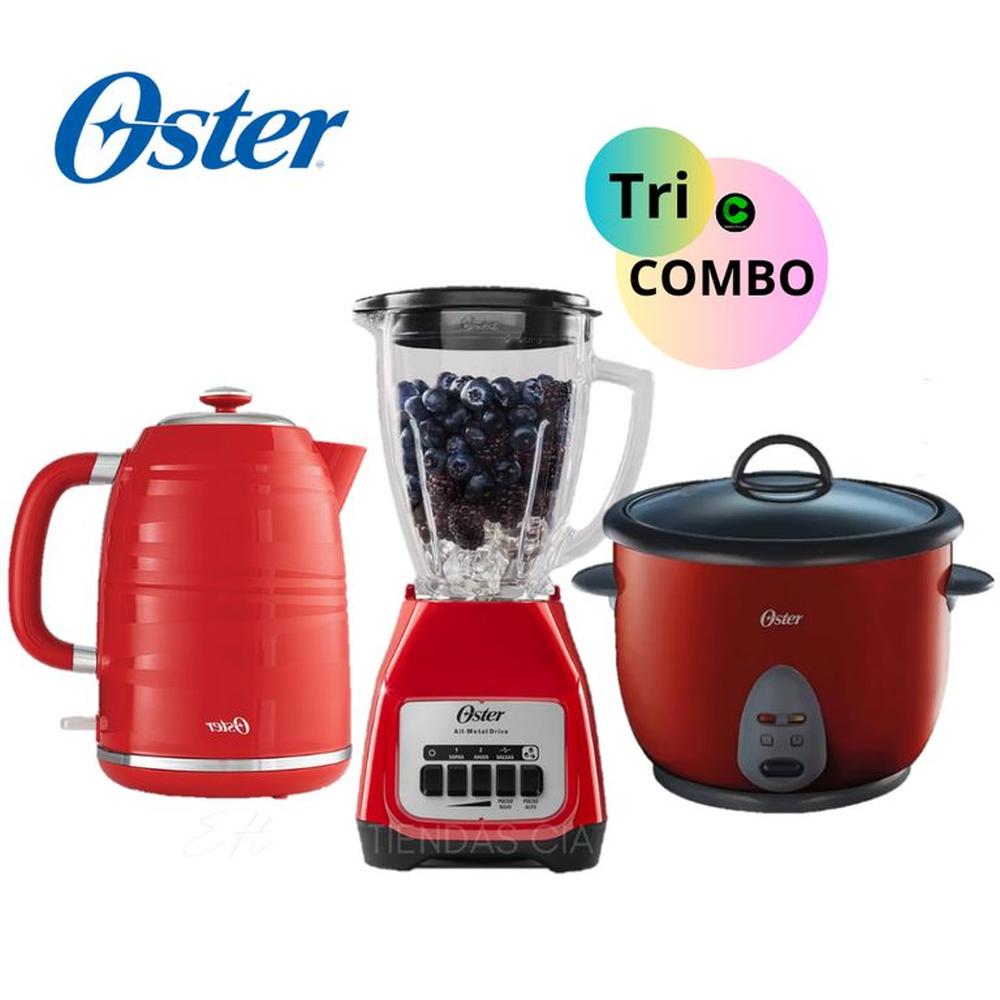 TRICOMBO Oster ROJO Licuadora BLSTKAGRPB 2V pulso Olla ARROCERA