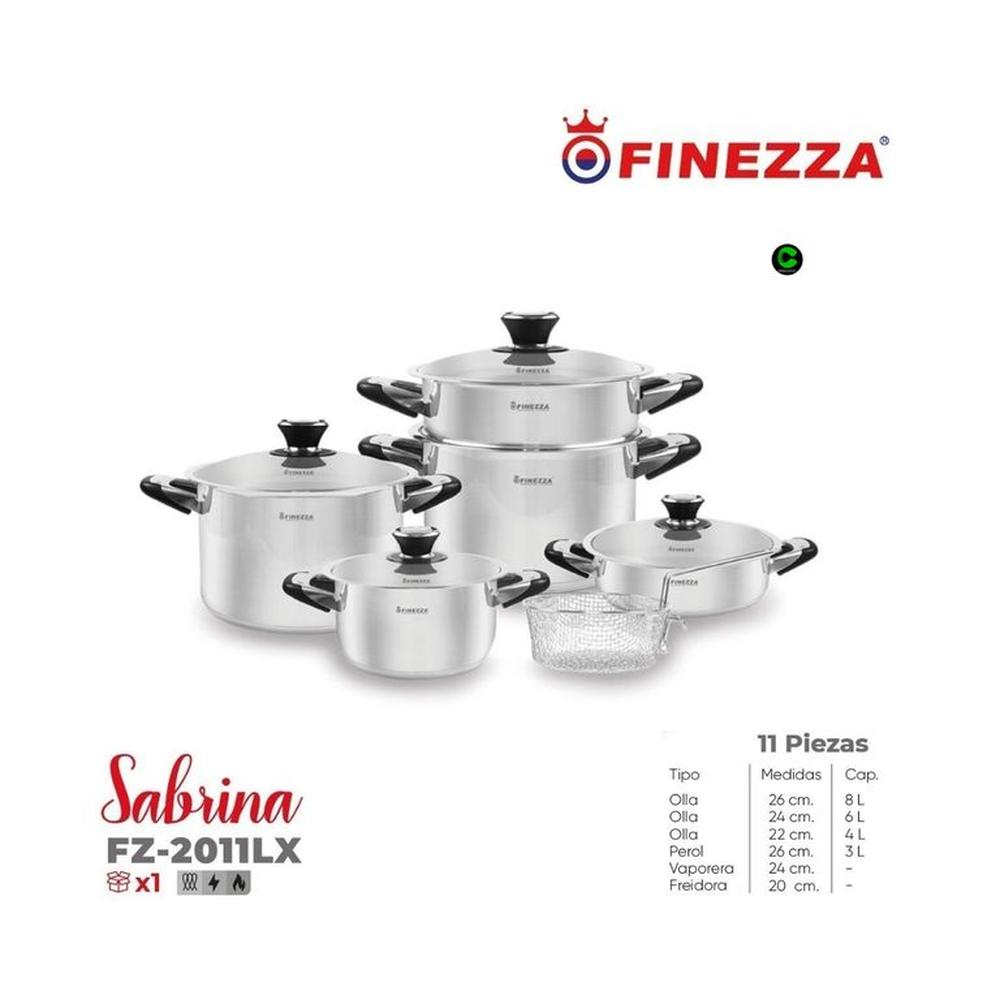 Juego de Ollas de Acero inoxidable FINEZZA 11Piezas FZ-2011LX