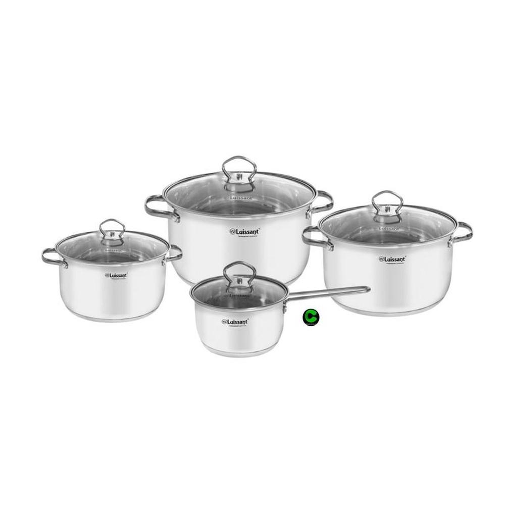 Juego de ollas LUISSANT Acero Inoxidable LU-8278E 8 Piezas