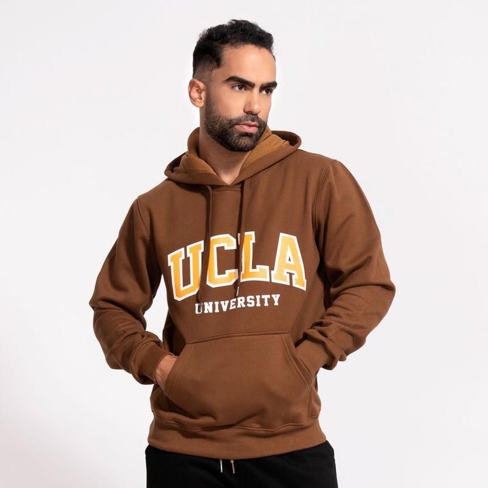 Polera hombre afranelado UCLA marrón café Arcoi