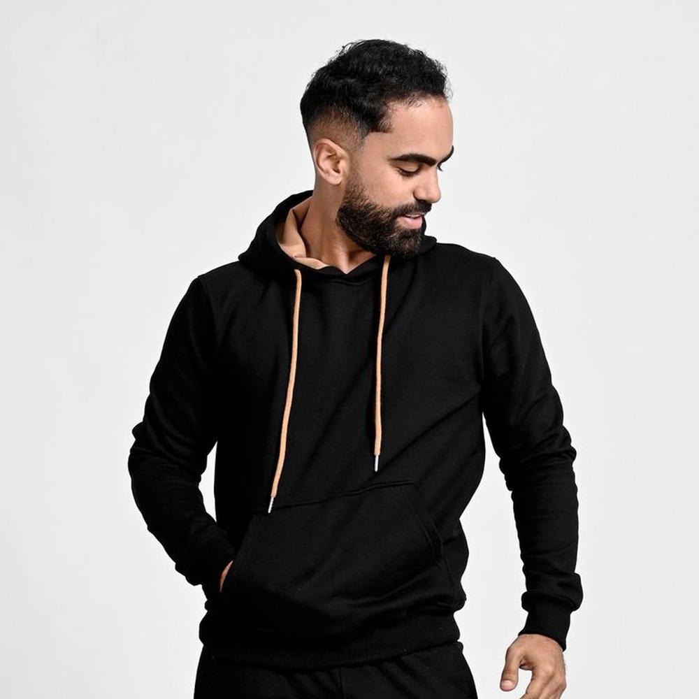 Polera hoodie afranelada hombre Arcoi