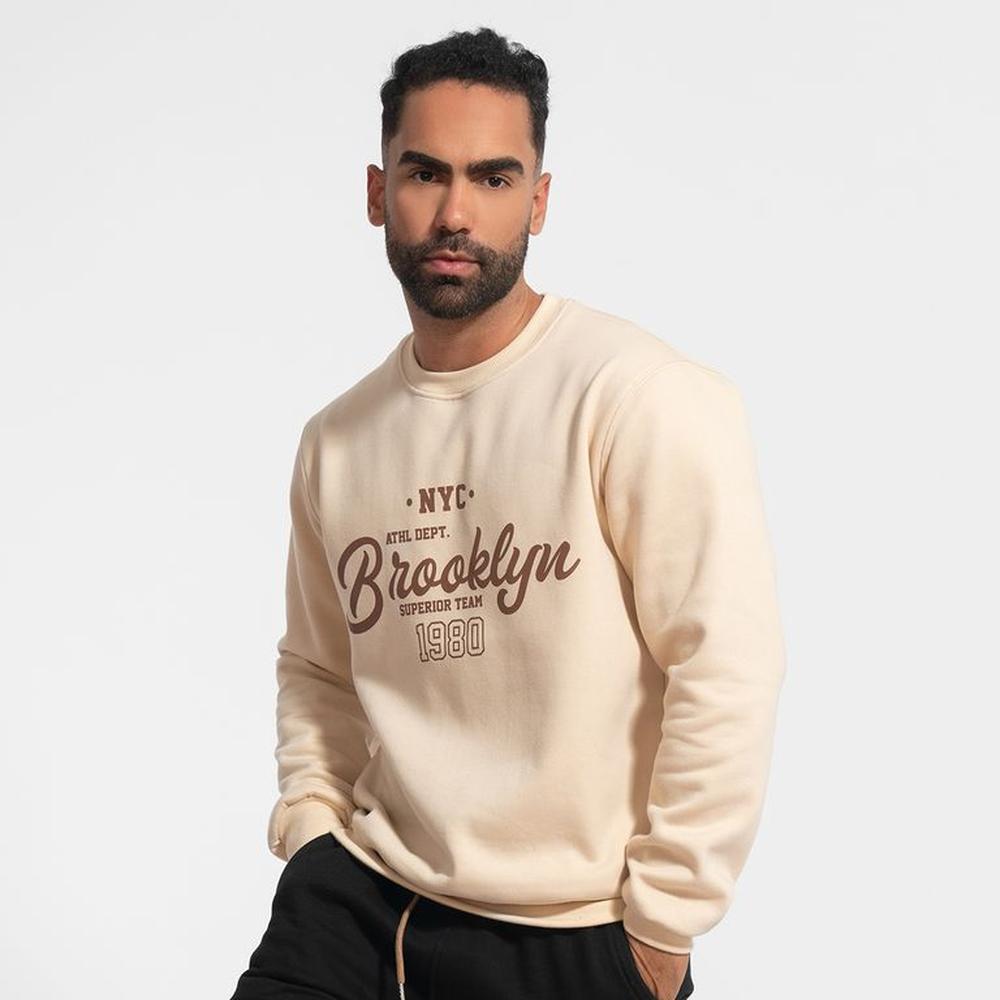 Polera de algodón afranelado Brooklyn beige Arcoi