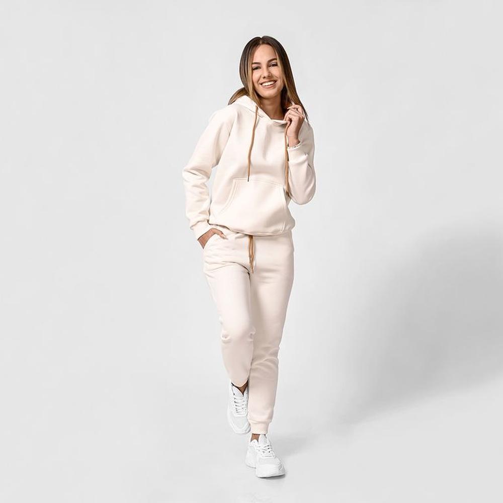 conjunto buzo jogger y polera para mujer crema Arcoi