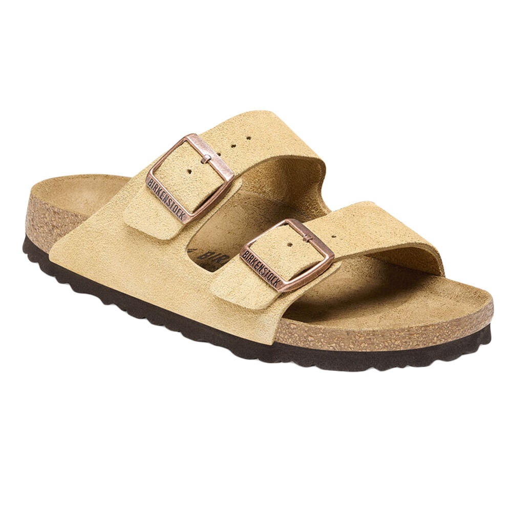 Sandalias Birkenstock Arizona Suede Leather Crema Latte Regular Fit (1026190-40)