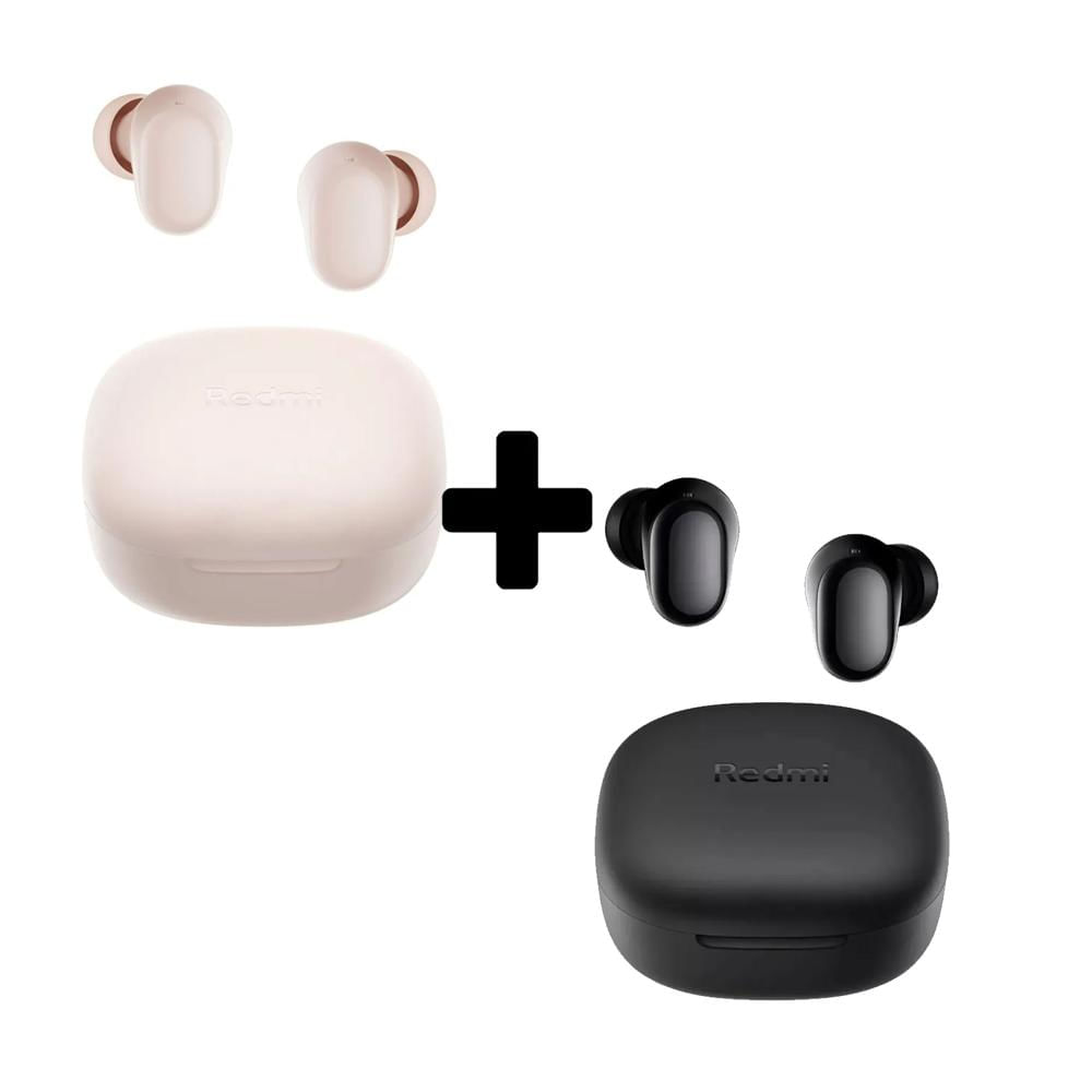 Combo Xiaomi Redmi Buds 6 Play Negro + Buds 6 Play Rosado