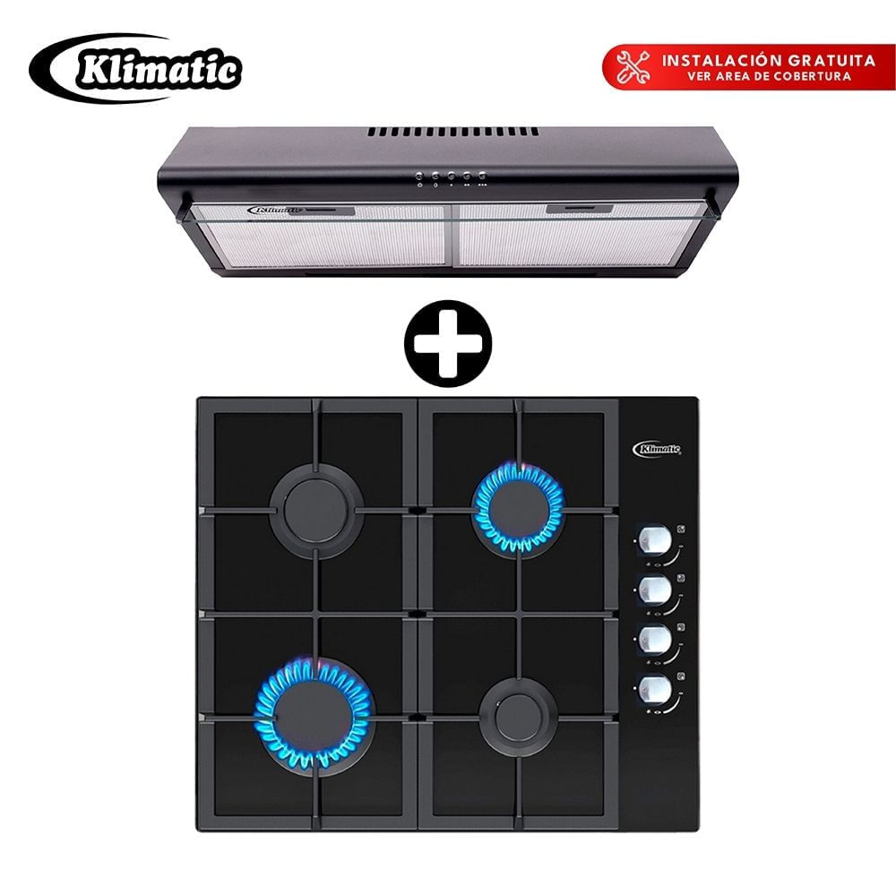 Combo Klimatic: Cocina Empotrable Zeta + Campana Lineal Ck601ne