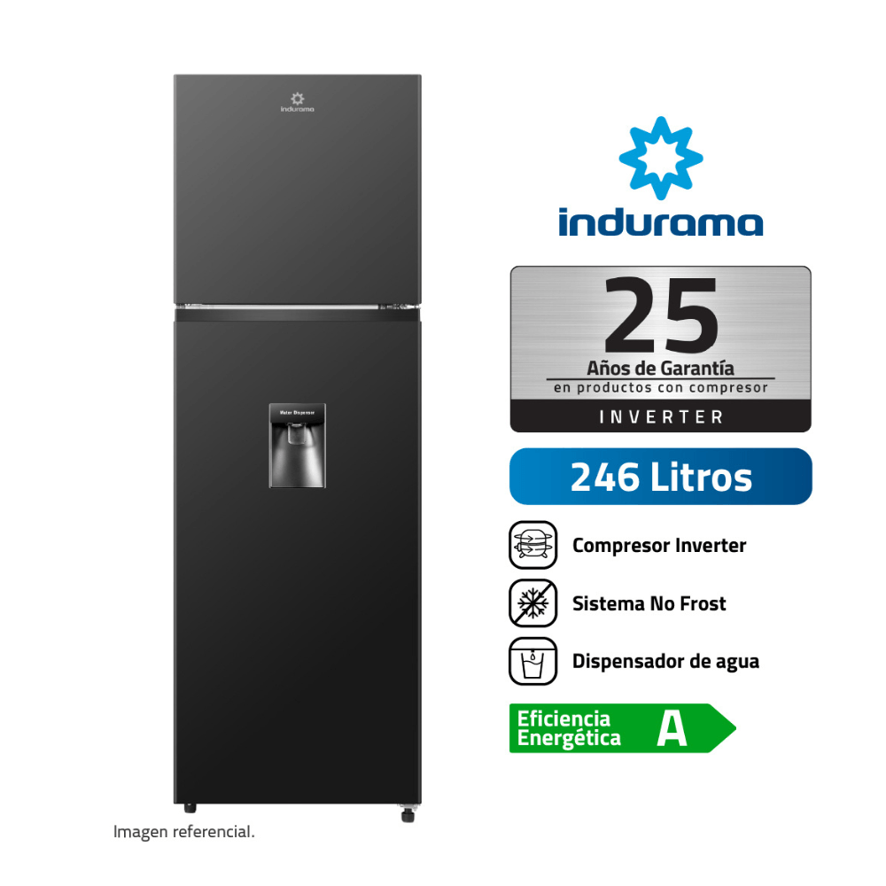 Refrigeradora Indurama Ri-389di Top Freezer 246L Gris
