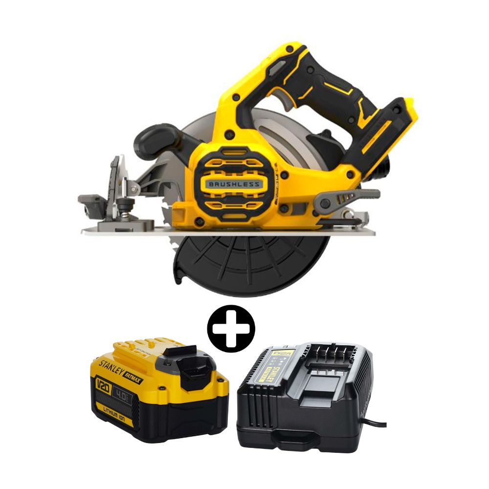COMBO Stanley: Sierra Circular 7-1/4" 20V FATMAX SBC550 + Batería 20V 4ah + Cargador