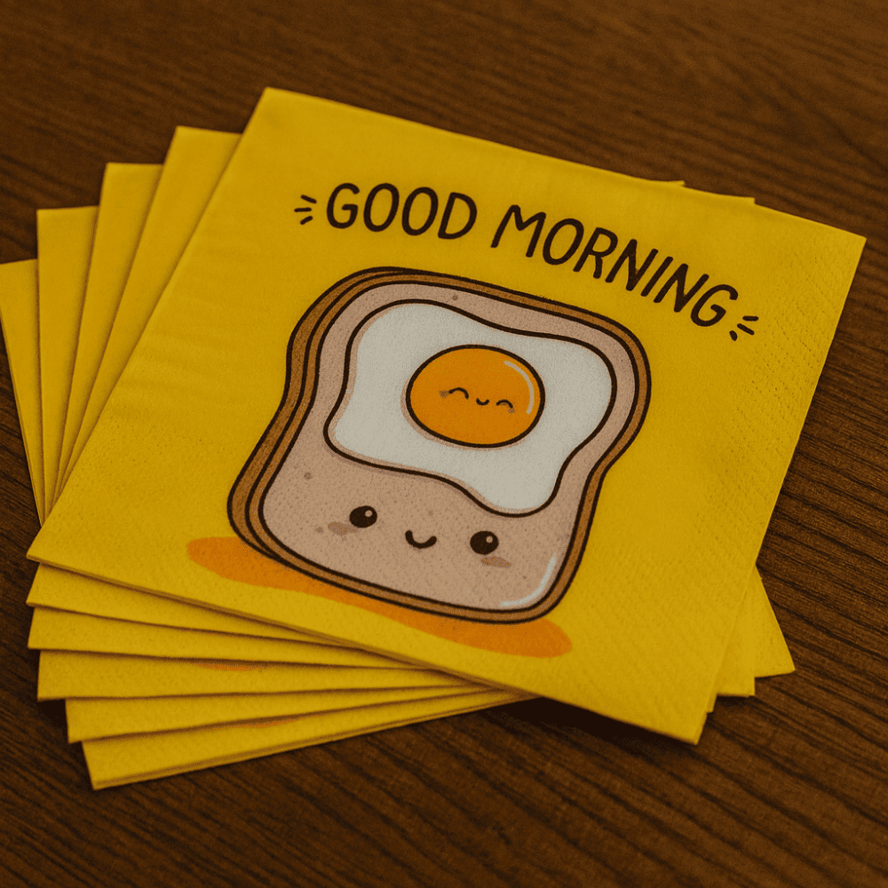 Set de 20 Servilletas Doblada con Diseño de Huevo Orange