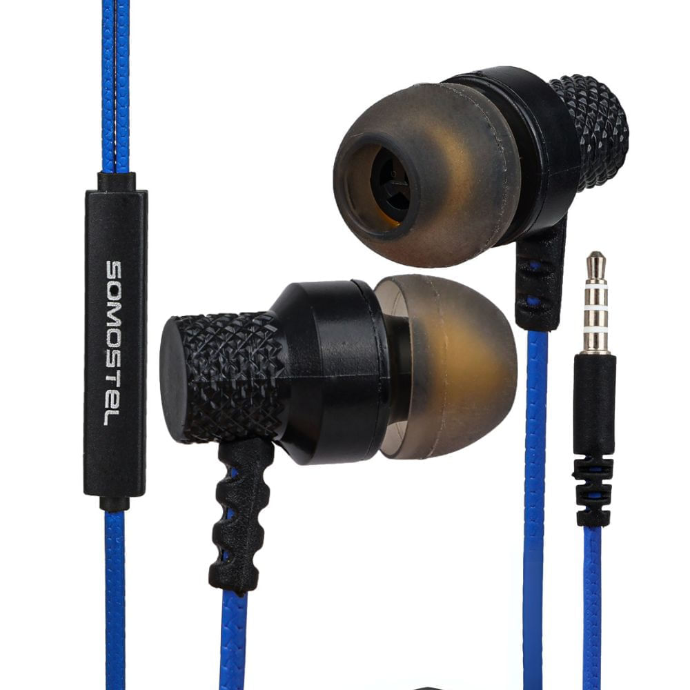 Audifono In Ear Alámbrico Cs10 con Micrófono Azul Somostel