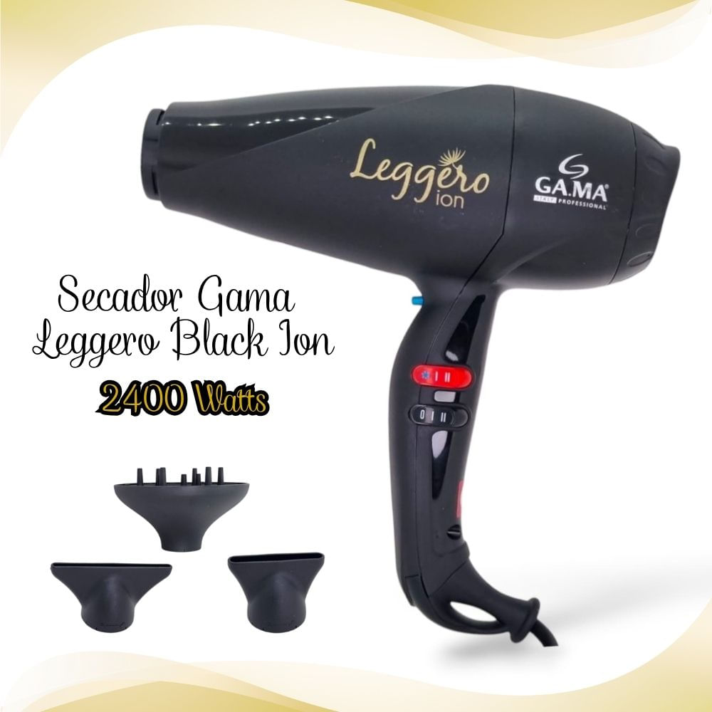 Secadora de Cabello Gama Leggero Black Ion 2400w