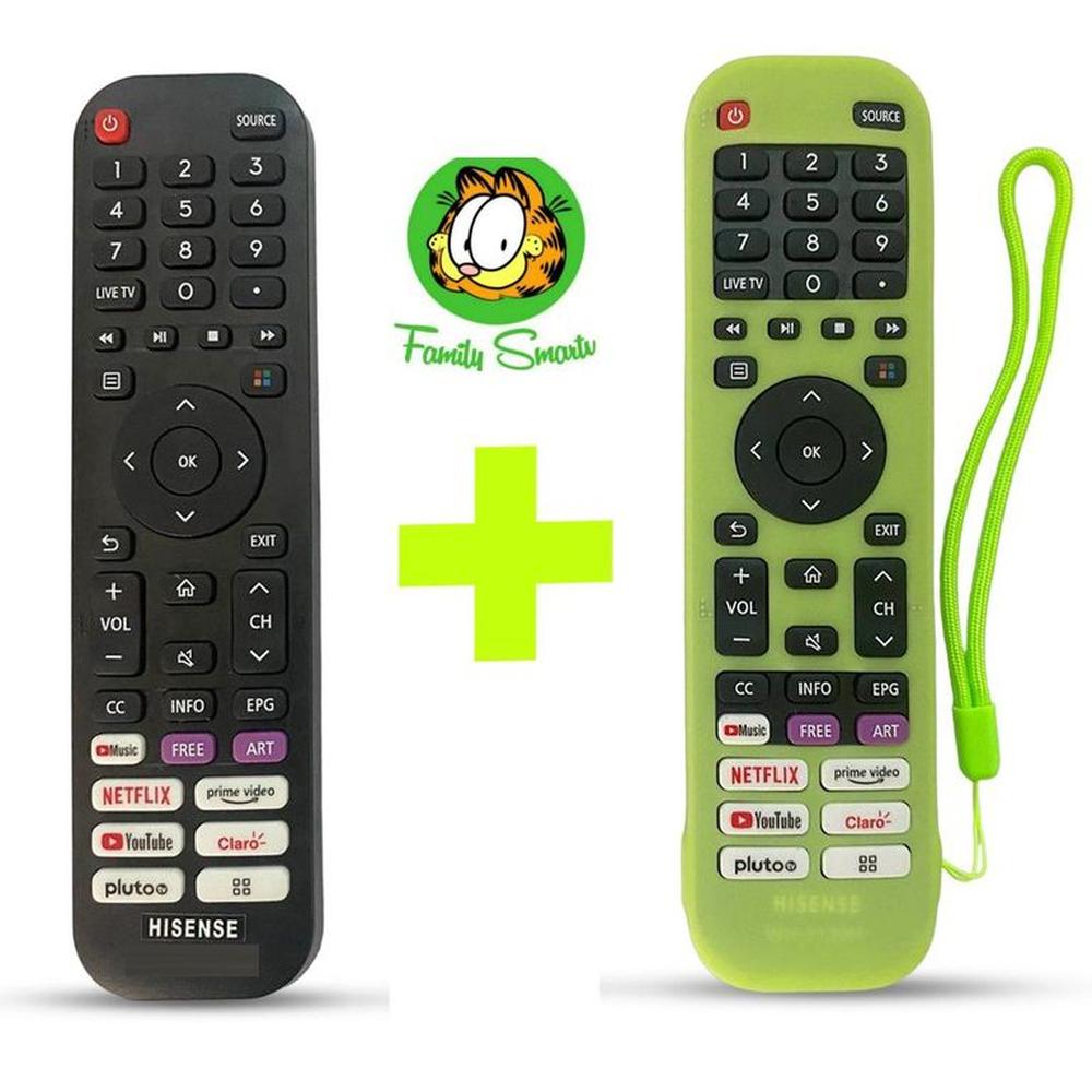 Control Remoto Hisense Smart Tv Pequeño + Funda Verde