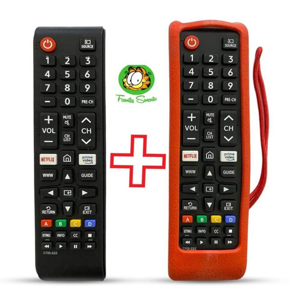 Control Remoto Para tv Samsung Smart Botón Amazon Prime  Funda Roja