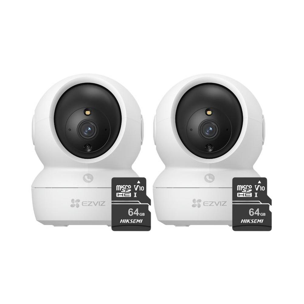 Kit de 2 cámaras seguridad full hd para interiores H6C-Pro-2MP + 64SD Ezviz