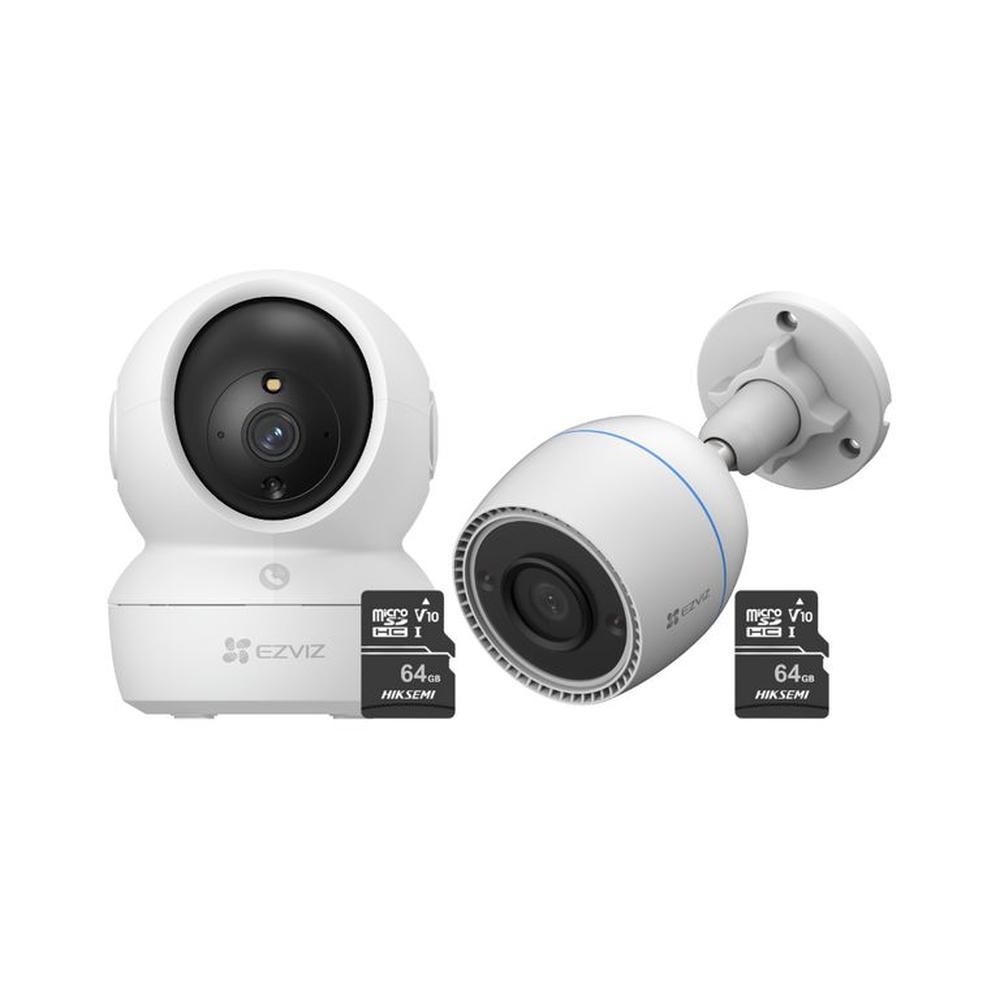 Kit de cámaras de seguridad inteligente H6C Full HD + H3C 2MP + 64SD - Ezviz