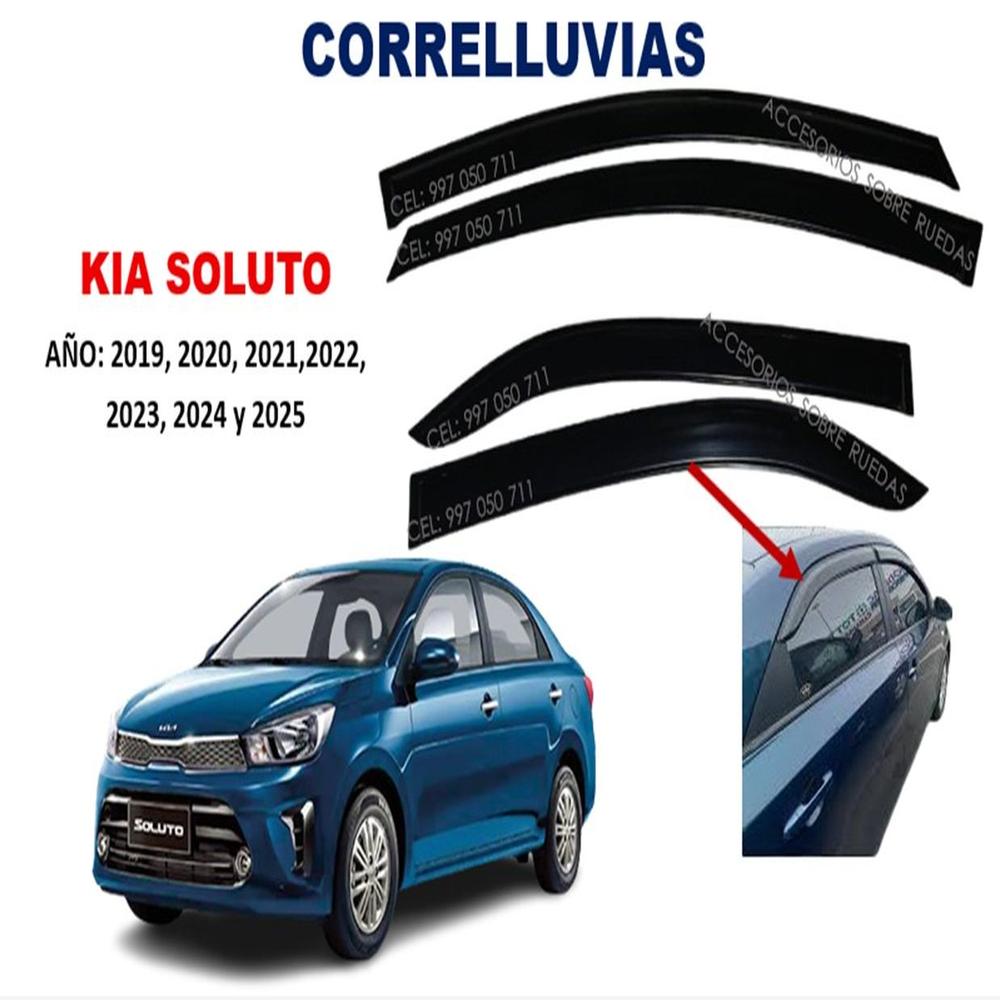 Correlluvias KIA SOLUTO año 2019 al 2025