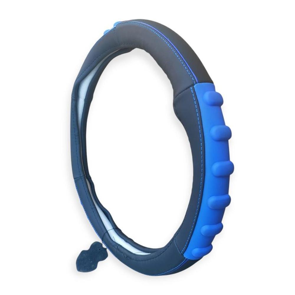 Cubre Volante De Cuero Genuino Azul