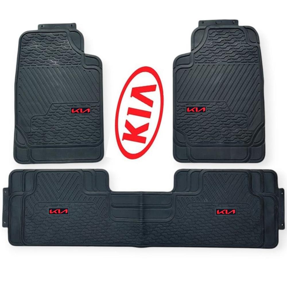 Piso De Jebe PVC Universal 3 Piezas Auto Camioneta Kia