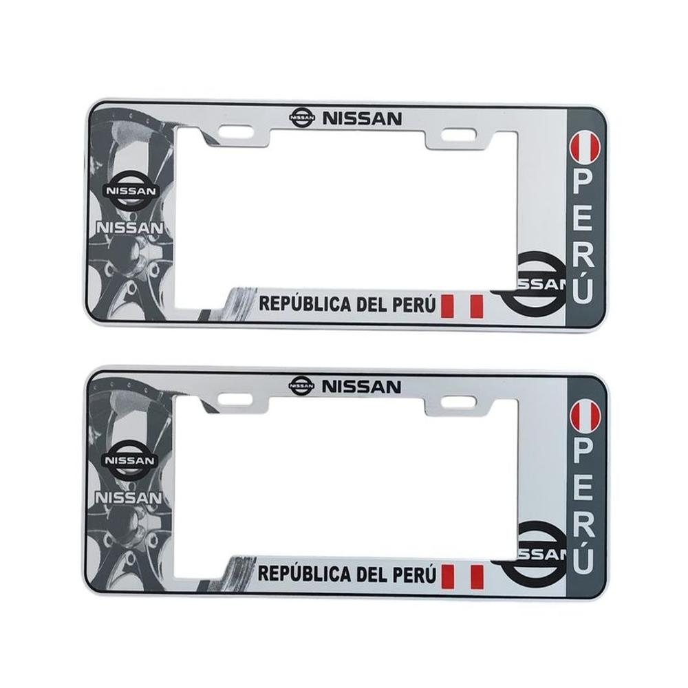 Porta Placa Modelo Europeo Perú Nissan Universal Blanco