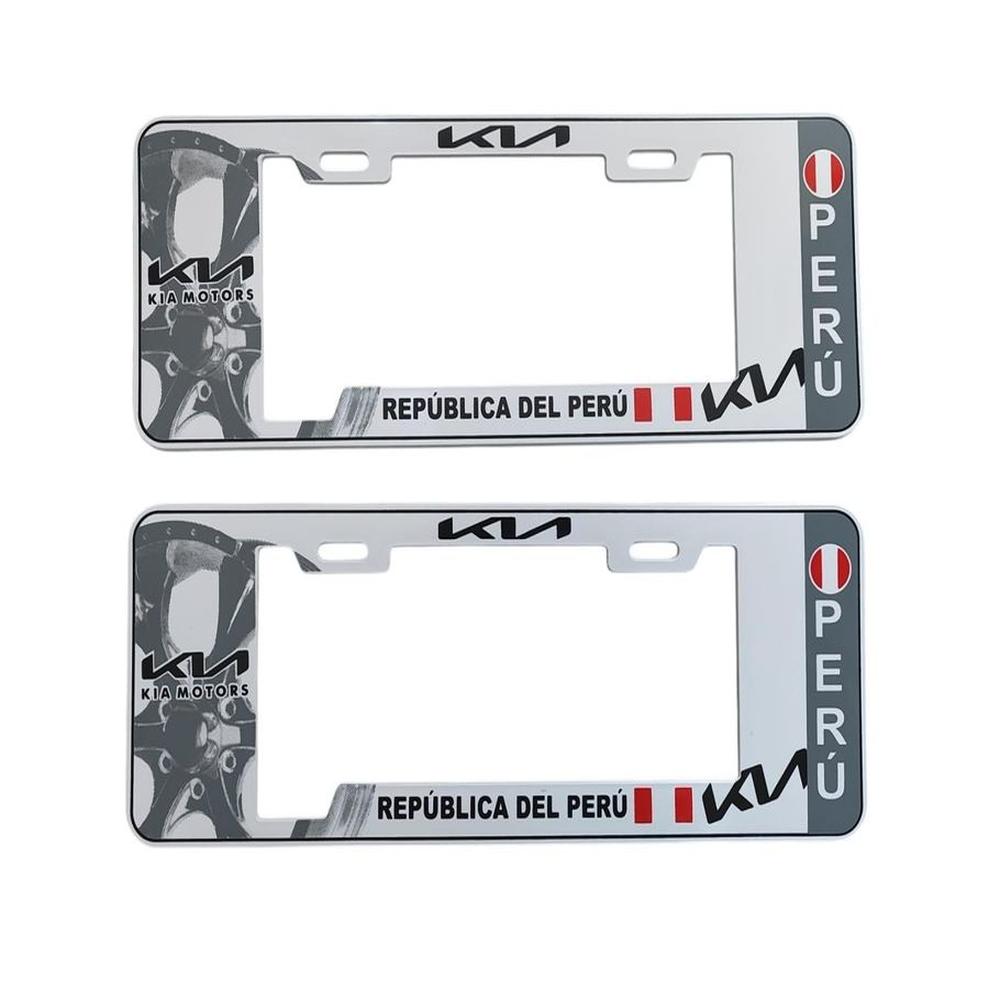 Porta Placa Modelo Europeo Perú Kia Universal Blanco