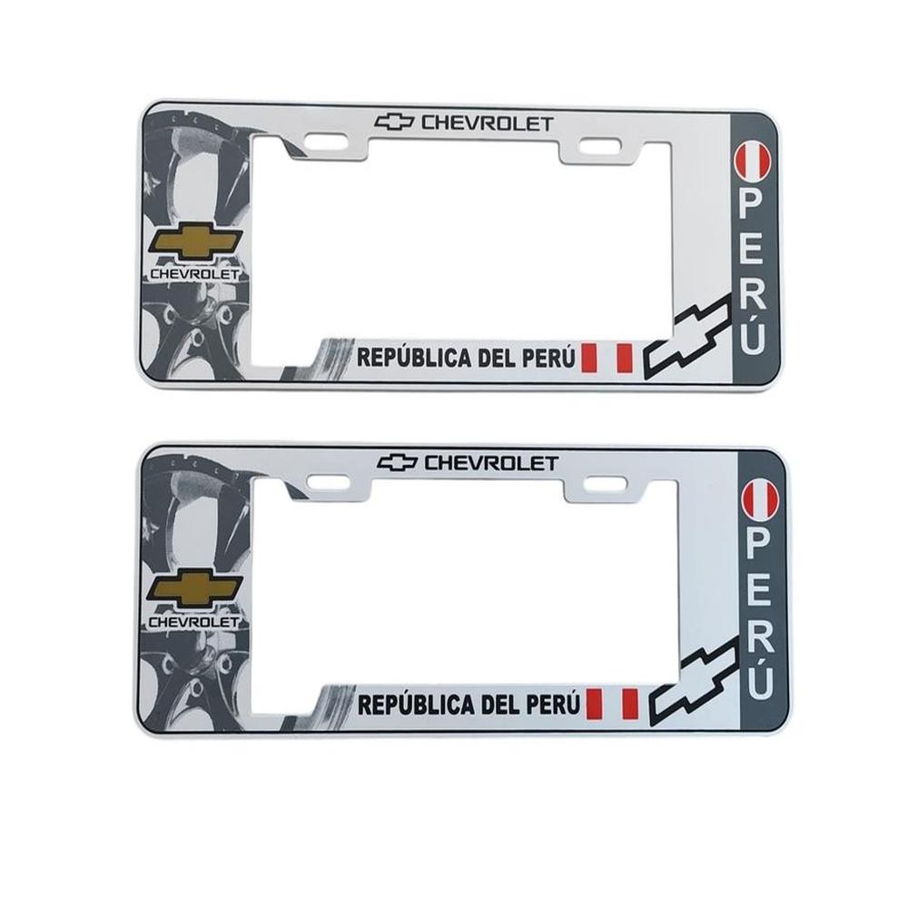 Porta Placa Modelo Europeo Perú Chevrolet Universal Blanco