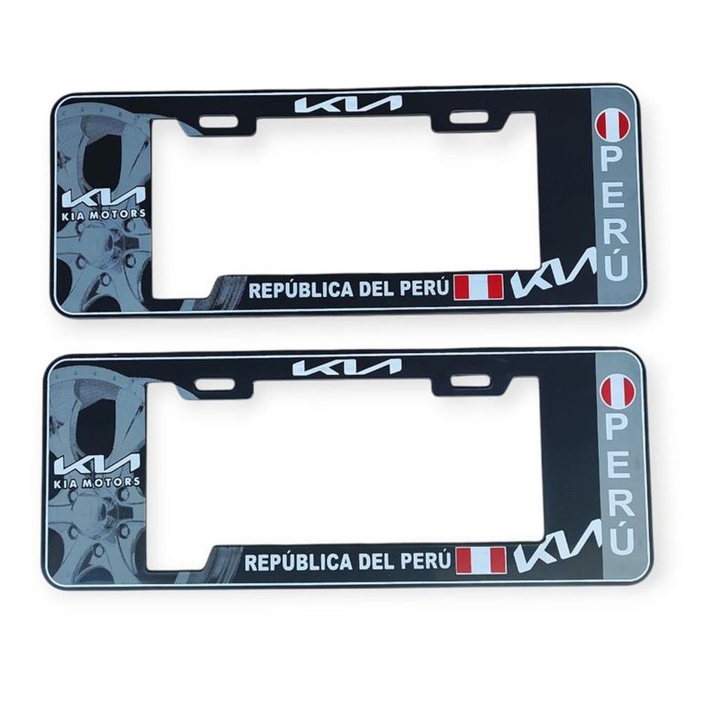 Porta Placa Modelo Europeo Perú Kia Universal Negro