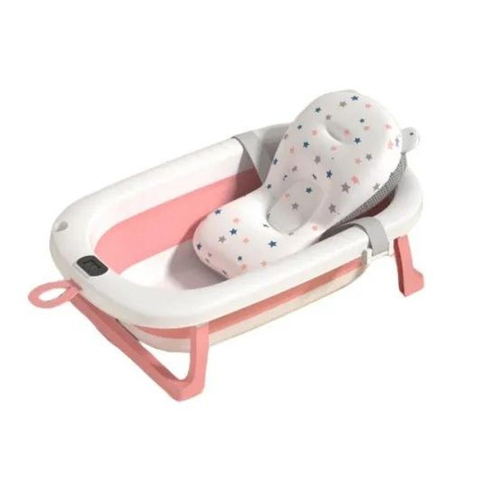 BAÑERA PARA BEBE PLEGABLE CON TERMOMETRO Y COJIN PREMIUM
