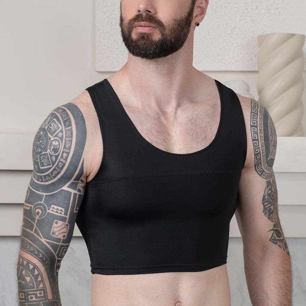 Faja para pecho o ginecomastia corrector de postura negro para hombre