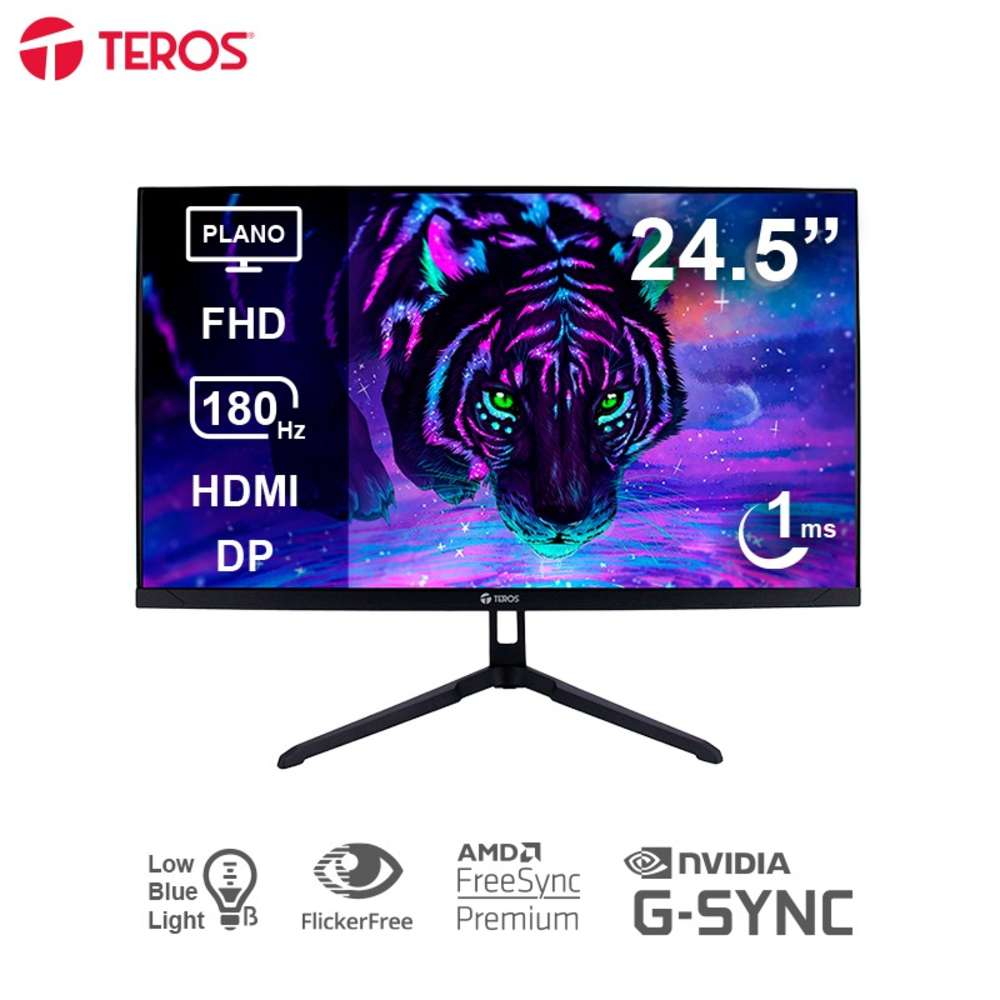 Monitor plano gaming TEROS TE-2475G 24.5"" FHD VA 180Hz 1ms