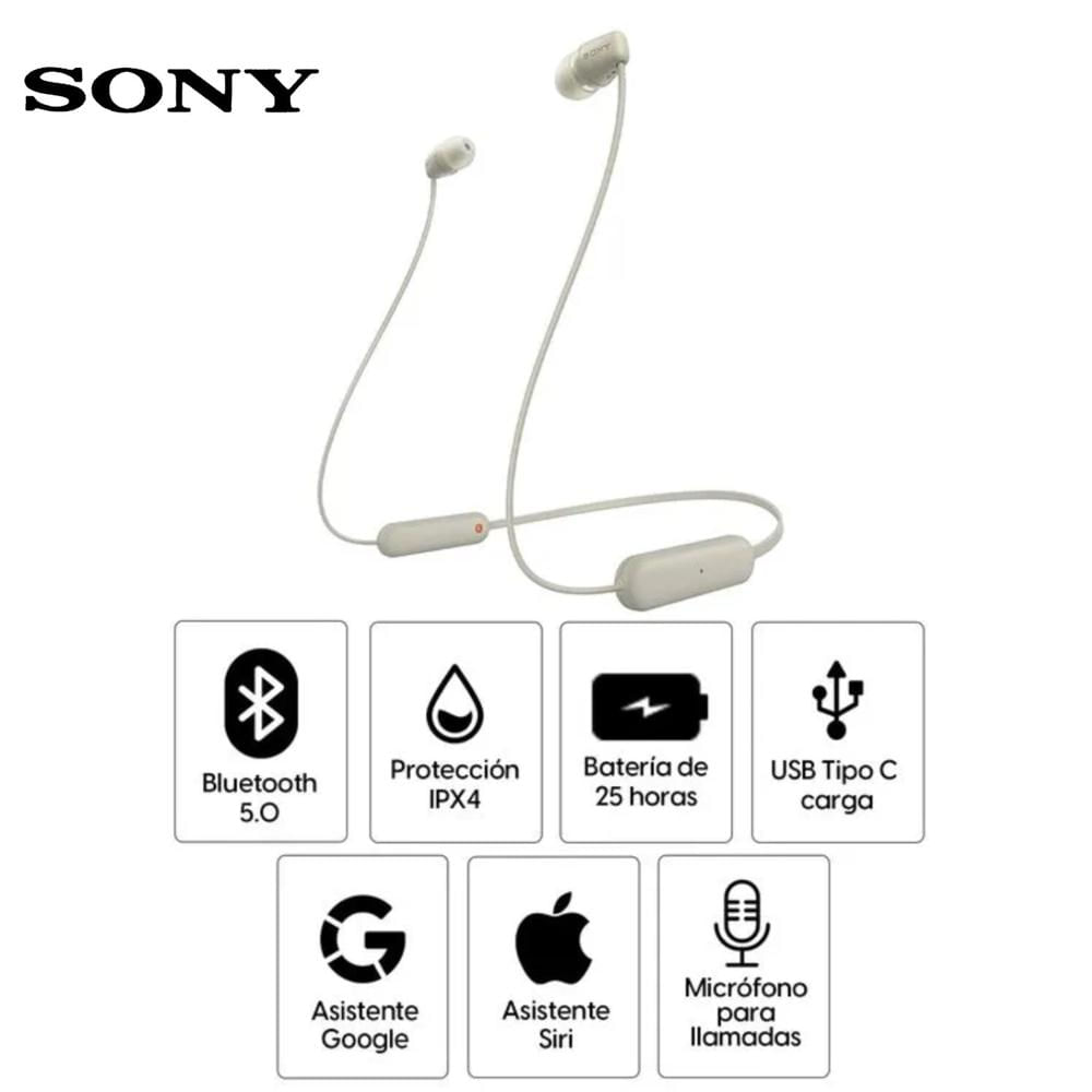 Audífonos Bluetooth SONY In Ear WI-C100 IPX4 25 Horas - Beige