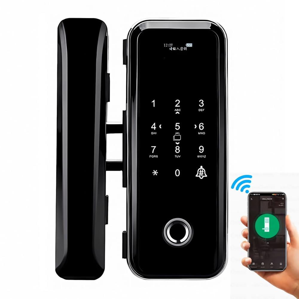 Cerradura Inteligente Smart Chapa Para Puerta De Vidrio Wifi Negro A6